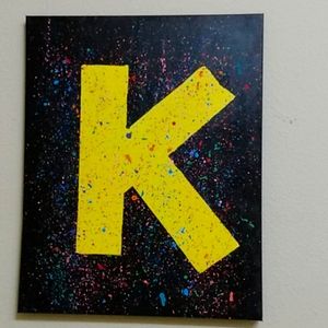 Neon Initial on canvas
